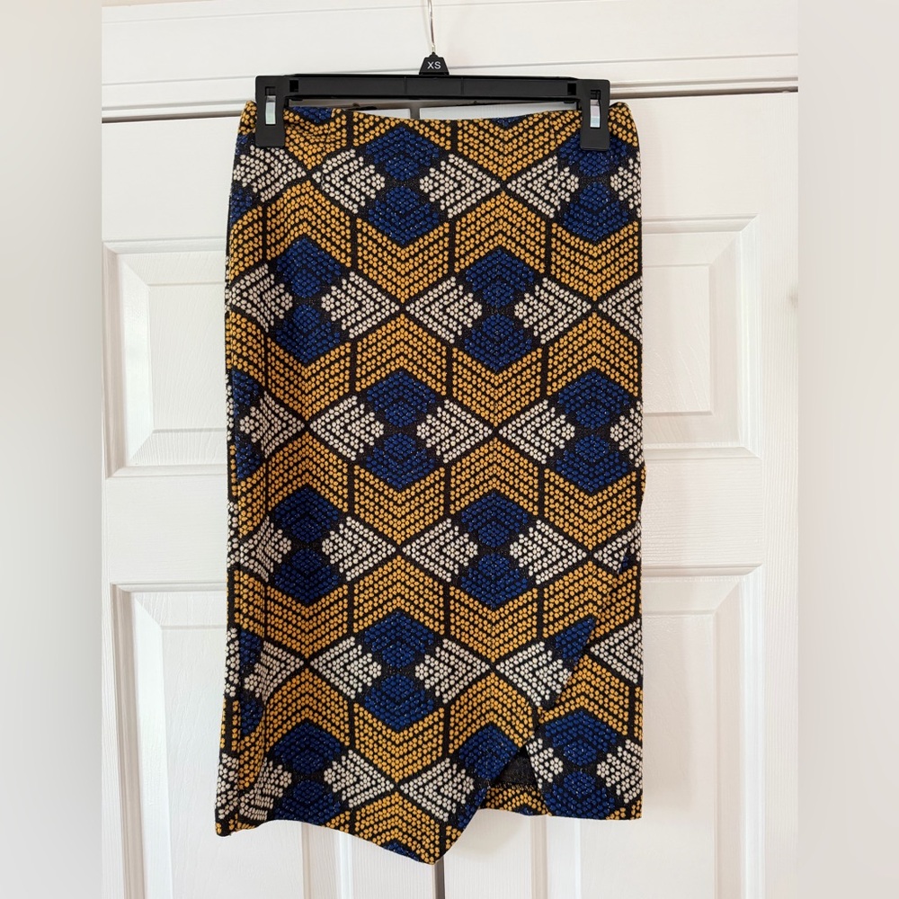 Anthropologie / Maeve Geometric Patterned Pencil Skirt